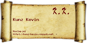 Kunz Kevin névjegykártya